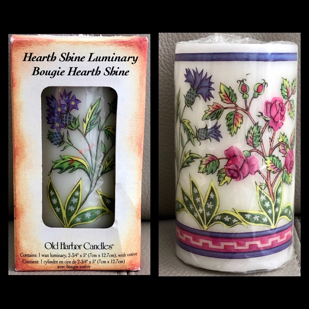Vintage Old Harbor Hearth Shine Wax Luminary Votiv